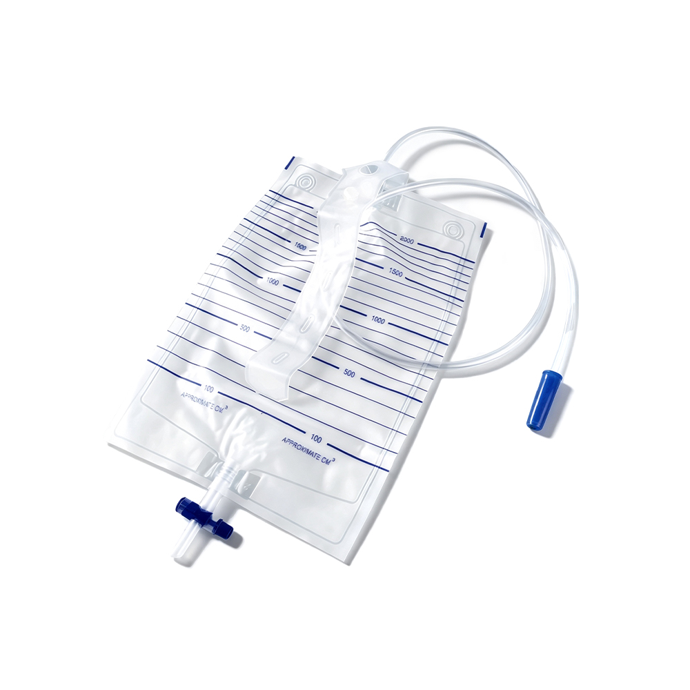 Premium 2000 ml medisinsk kvalitet PVC urinpose med streamer