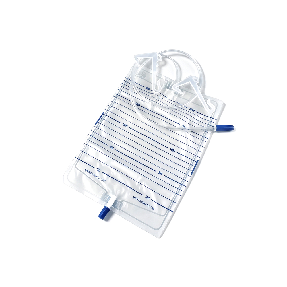 1000ml-2000ml Premium medisinsk kvalitet PVC urinpose med forsterkede plasthengere